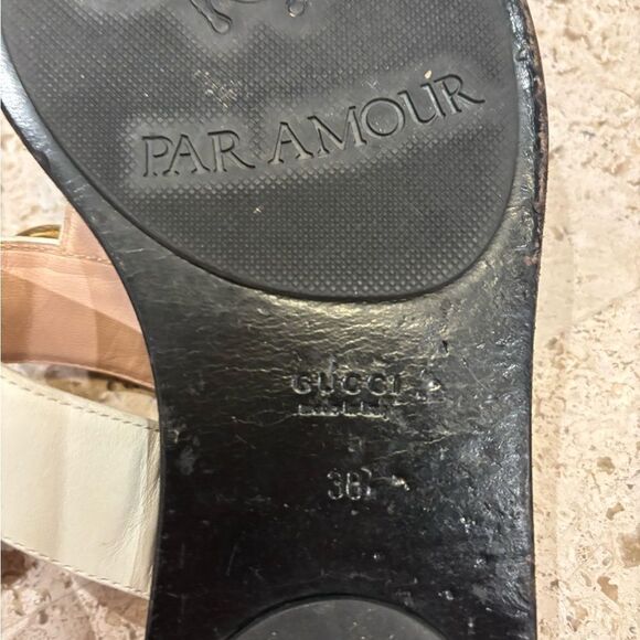 Gucci Marmont GG thong sandals 38 mystic white - Picture 5 of 6